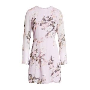 Long Sheer Sleeve Floral Dress